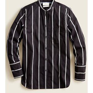 Classic-fit collarless shirt in stripe, size 6